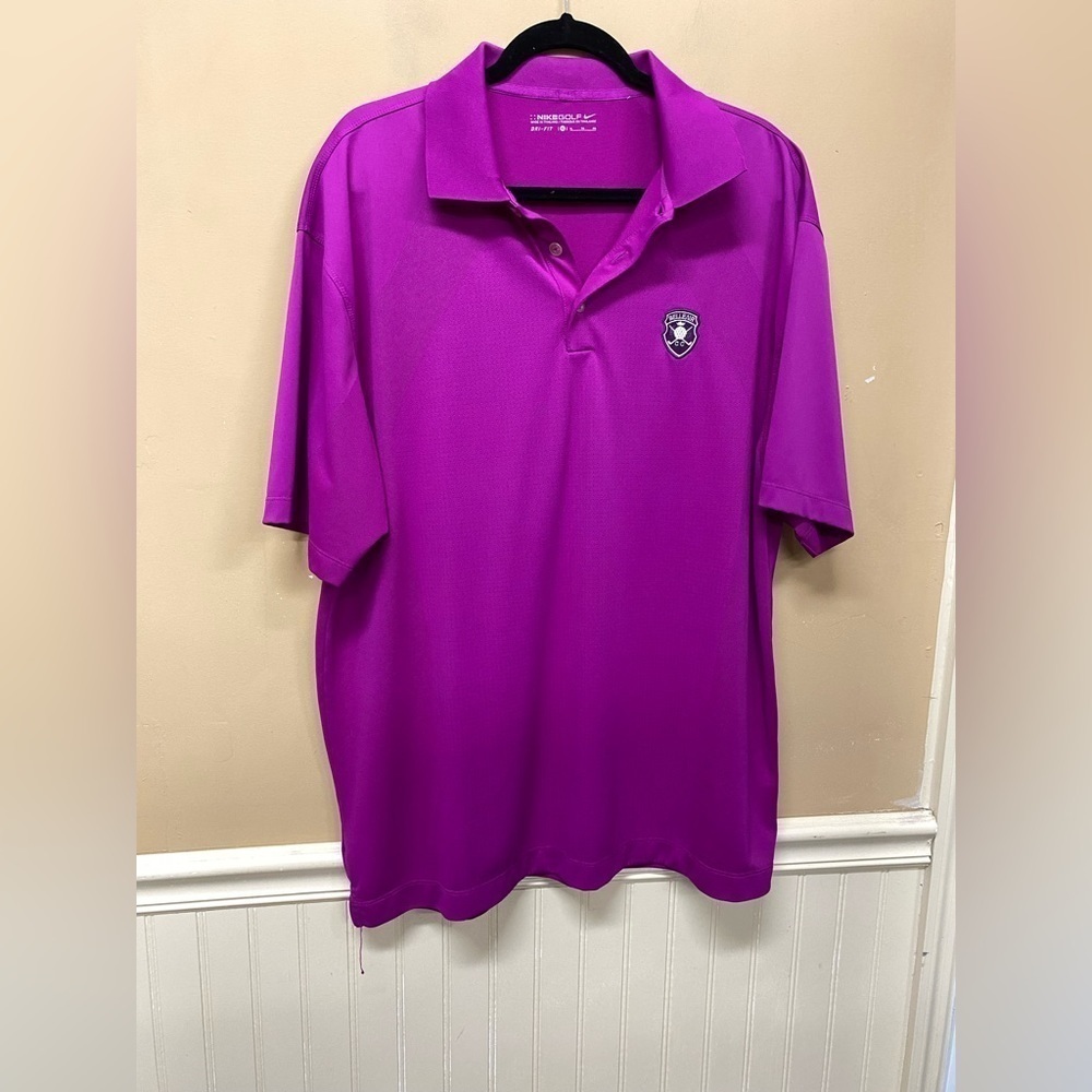Nike Golf Dri Fit Belleair Cc Purple Polo Shirt Size Xl
